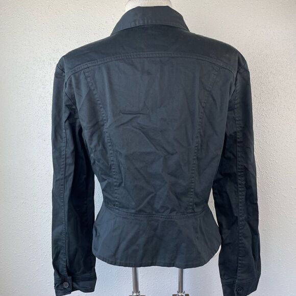 Allison Taylor Black Button Down Stretch Fit Top Size L EUC - Picture 4 of 5